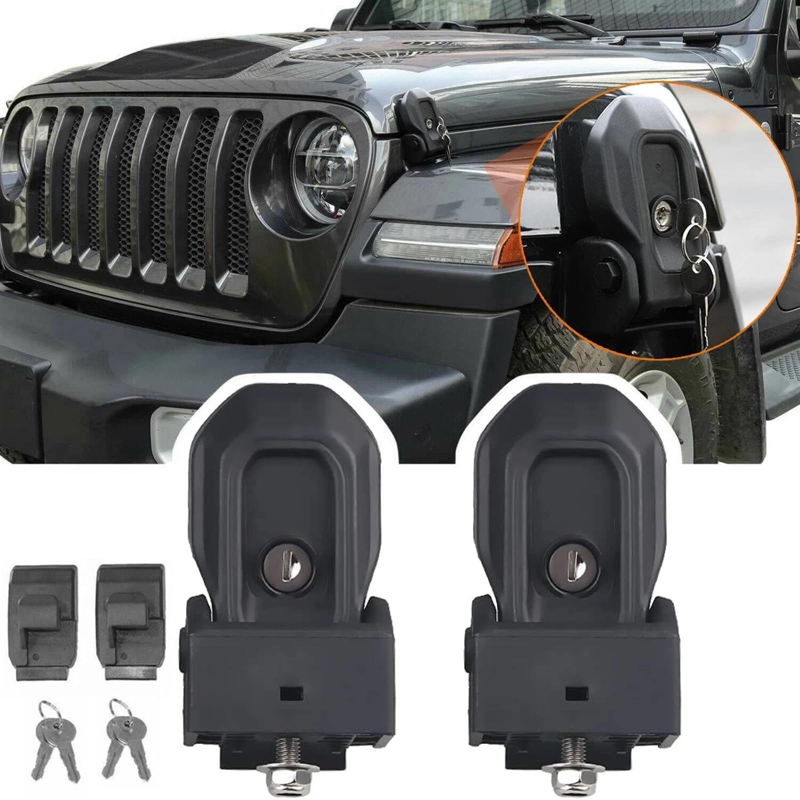 Actuador Cerradura Puerta Pestillos Antirrobo para Capó para Jeep para Wrangler JL para JLU 4XE para Rubicon para Sahara para Sport para Gladiator JT 2018-2023 Cerradura Actuador