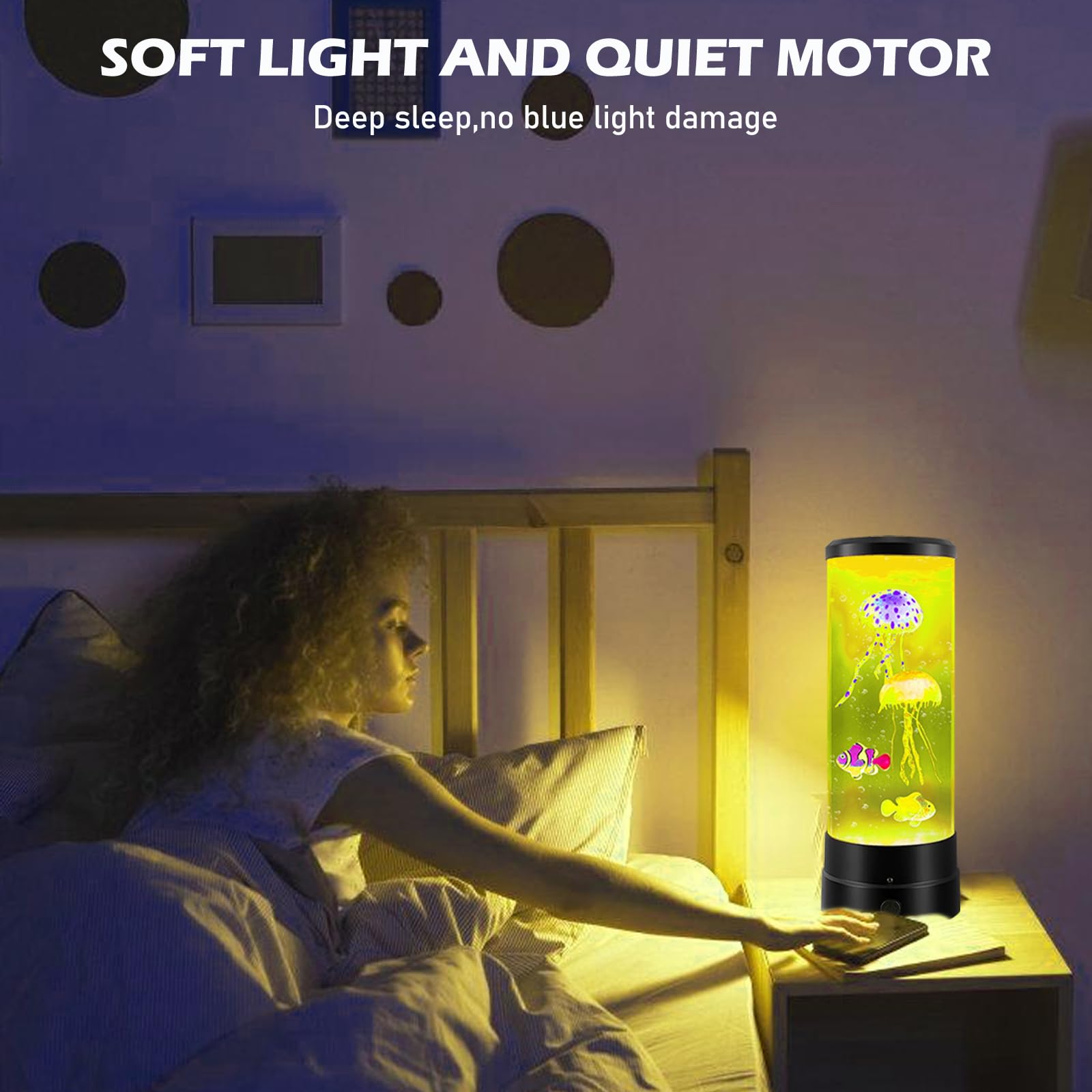 PORFOYO Lámpara de medusas, lámpara de lava, medusas, lámpara redonda para acuario, medusas con 17 modos de cambio de color, mando a distancia, lámpara de lava para luz de ambiente, luz nocturna