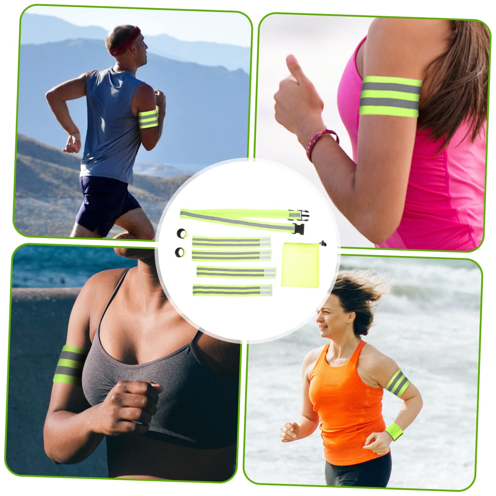 ibasenice Reflektierendes Reitband Armband Handgelenkband Lampengürtel Laufgürtel Reflektierende Laufausrüstung Reflektierende Bänder Armband Reflexgürtel Schärpe Hochheller
