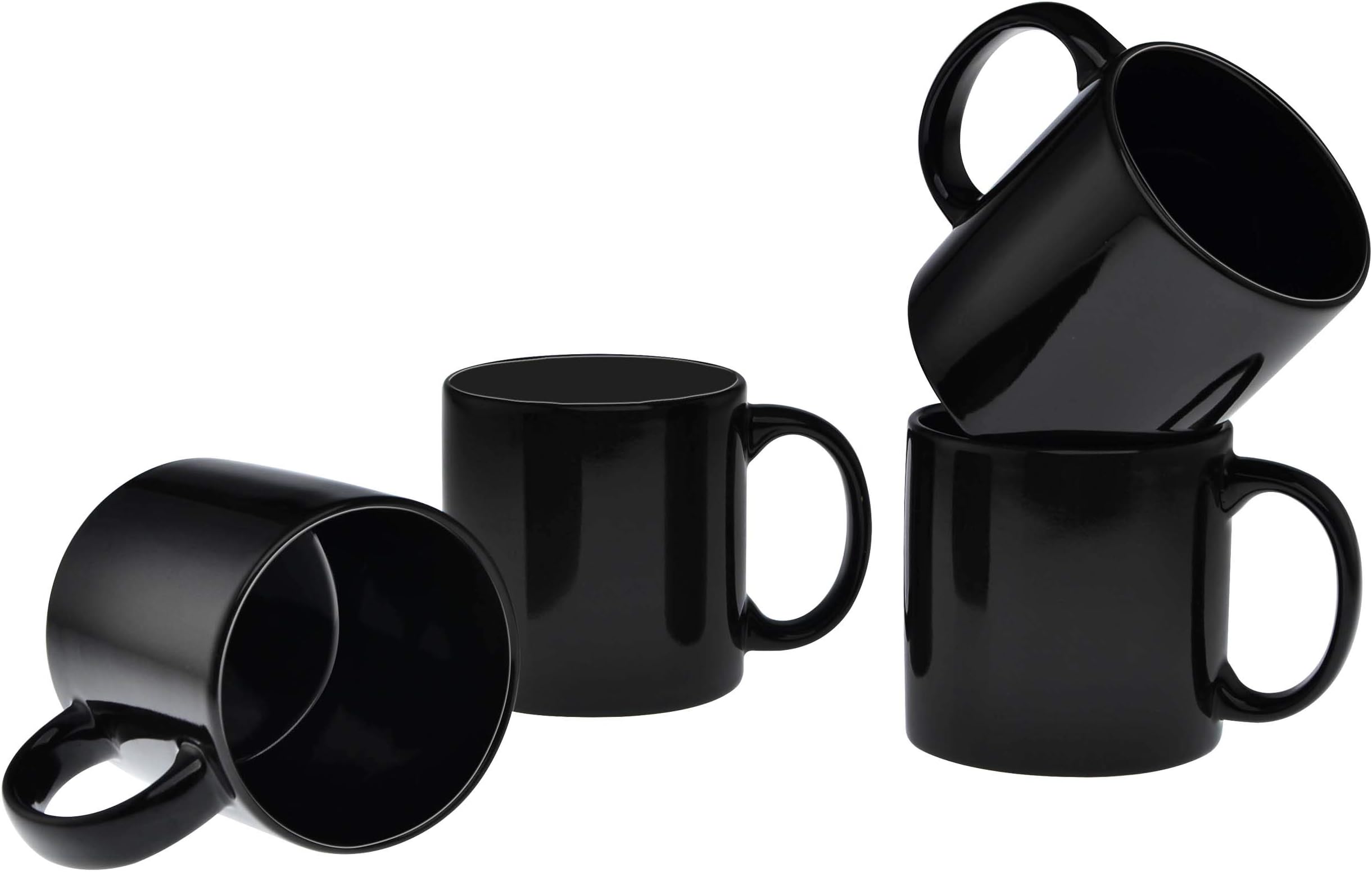 Culver 20-Ounce XL Grande Ceramic Mug Set of 4 (Black)