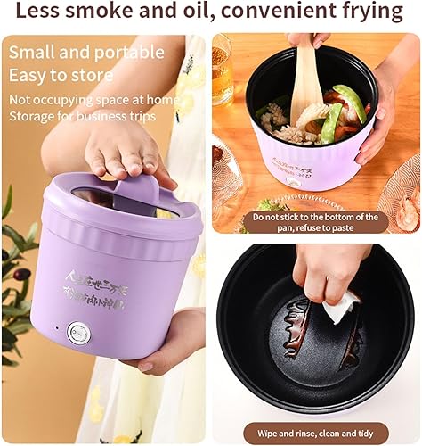 Miniatura 9 de Mini olla eléctrica eléctrica 2023 Pequeño hogar multifuncional todo en 1 olla versátil  Portátil  1L Mini olla de cocción de ramen para cocinar al