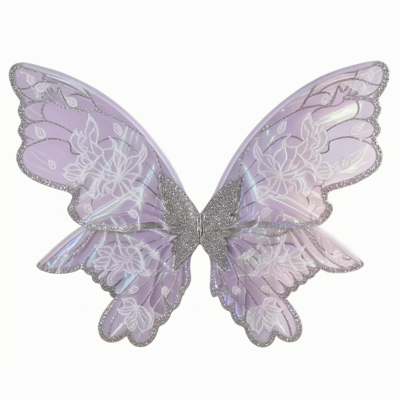 Foglie Volanti con Glitter | Glitterate, Alucce in Tulle, Brillantinato, Costume, per Carnevale, Recite Scolastiche, Cosplayer, Argento
