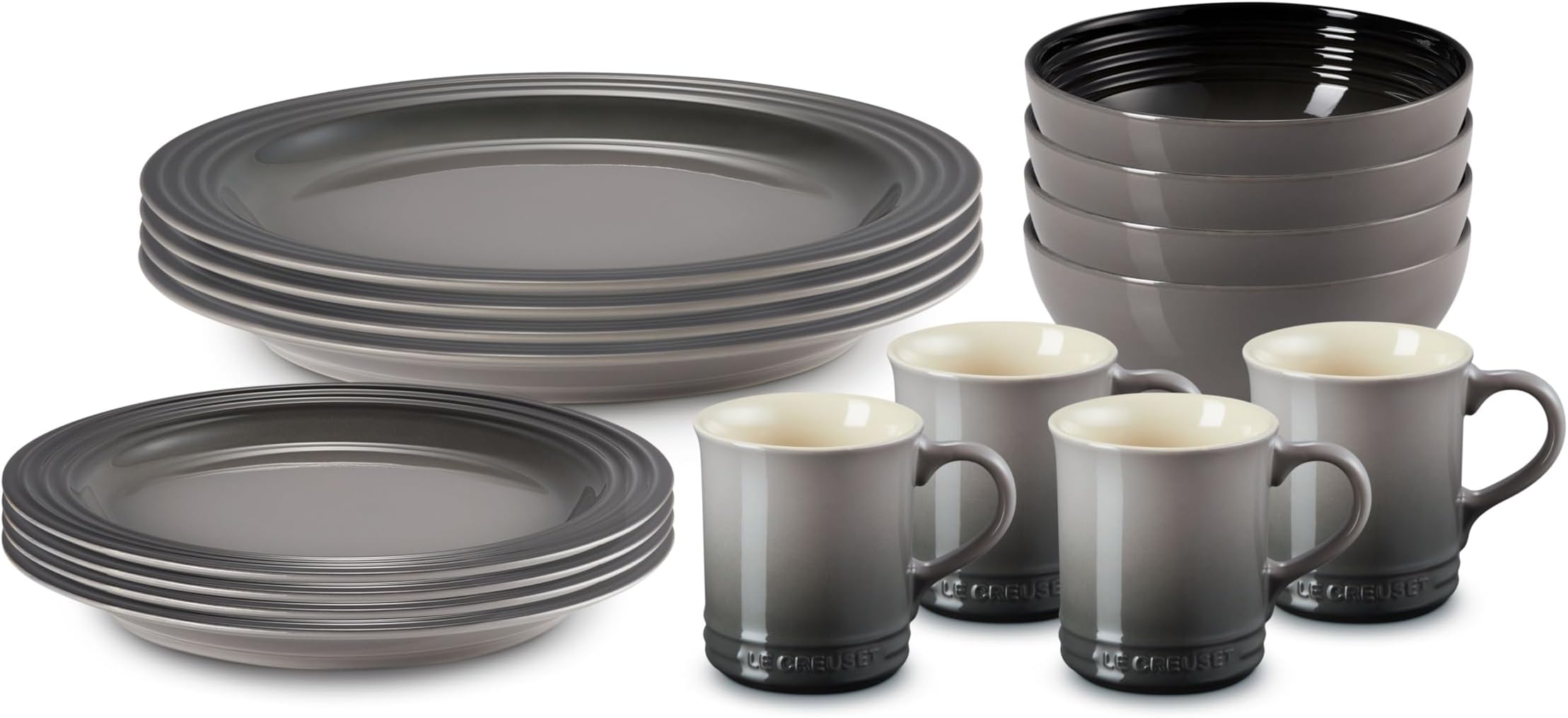 Stoneware Dinnerware Set, 16 pc., Oyster