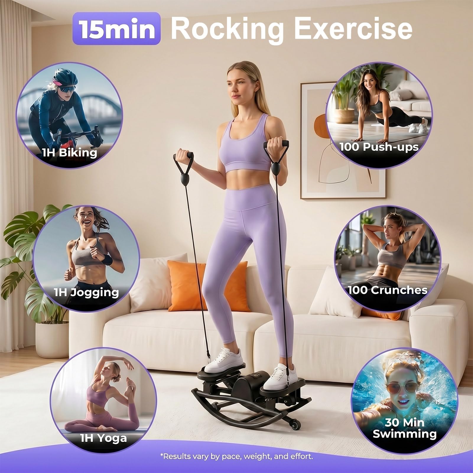 Upgraded Rock Stepper Fitness Casa, Movimento Laterale Mini Twist Stepper Silenzioso Delicato Sulle Articolazioni per Fianchi, Gambe, Glutei