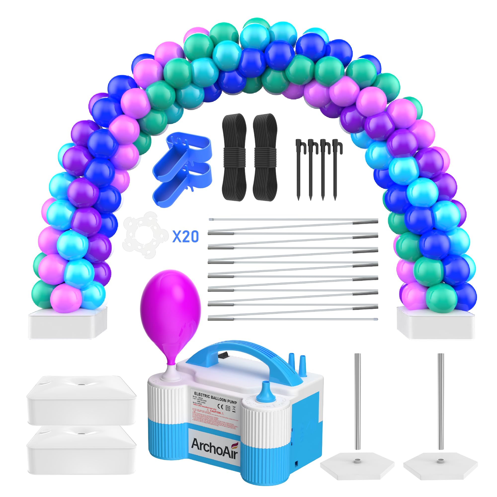 Pompe à Ballons Électrique – Gonfleur Rapide pour Ballons Latex – Idéal Arche de Ballons, Mariage, Anniversaire, Décoration de Fêtes