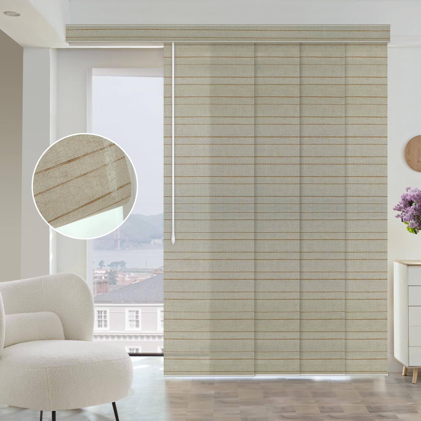 Amazon.com: Graywind Manual Sliding Panels Natural Woven Panel Track ...