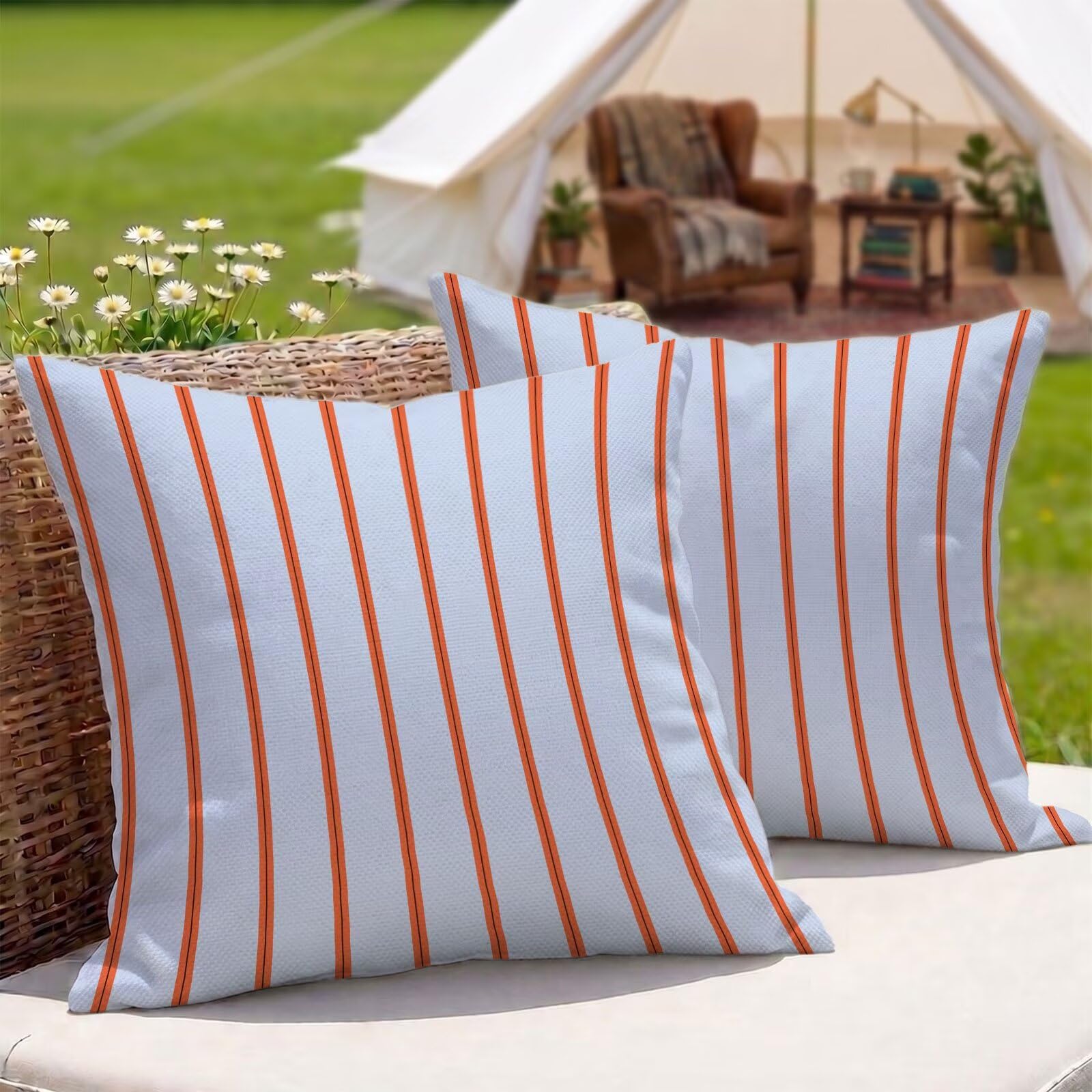 Housses coussin extérieur imperméables 55x55 cm violets pour salon de jardin