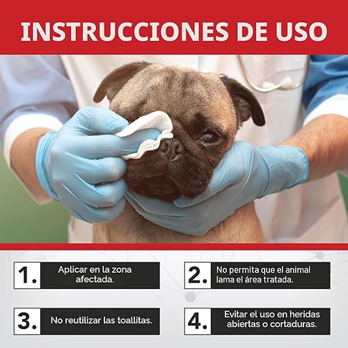 Miniatura 4 de NOVEHA Toallitas para mascotas, toallitas formuladas para mascotas, para pliegues faciales y de dedos, axilas, tamaño de 3 x 2 pulgadas