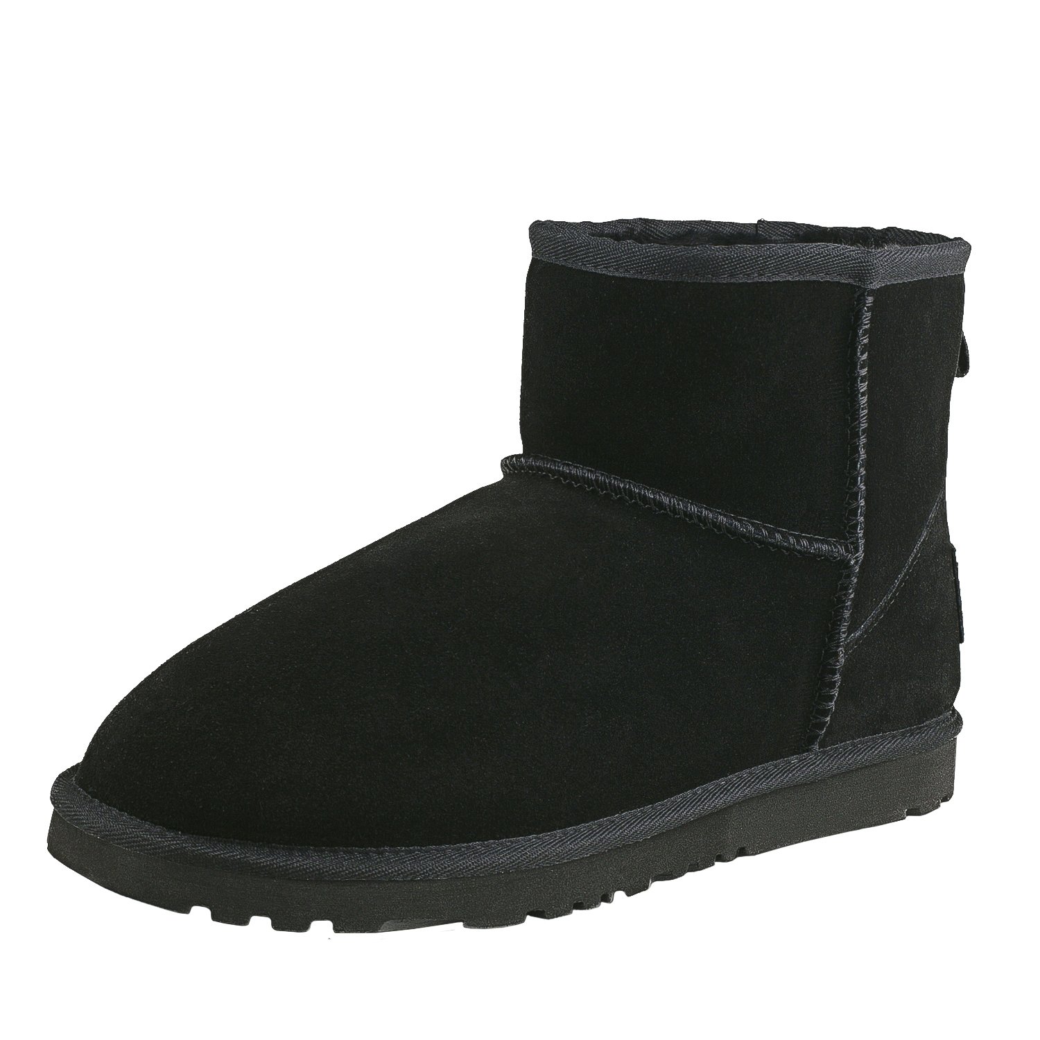 Shenduo Femme Bottines de Neige Imperméables | Fourrure Fourrées Chaudes Bottes Ankle d'Hiver Matière Cuir