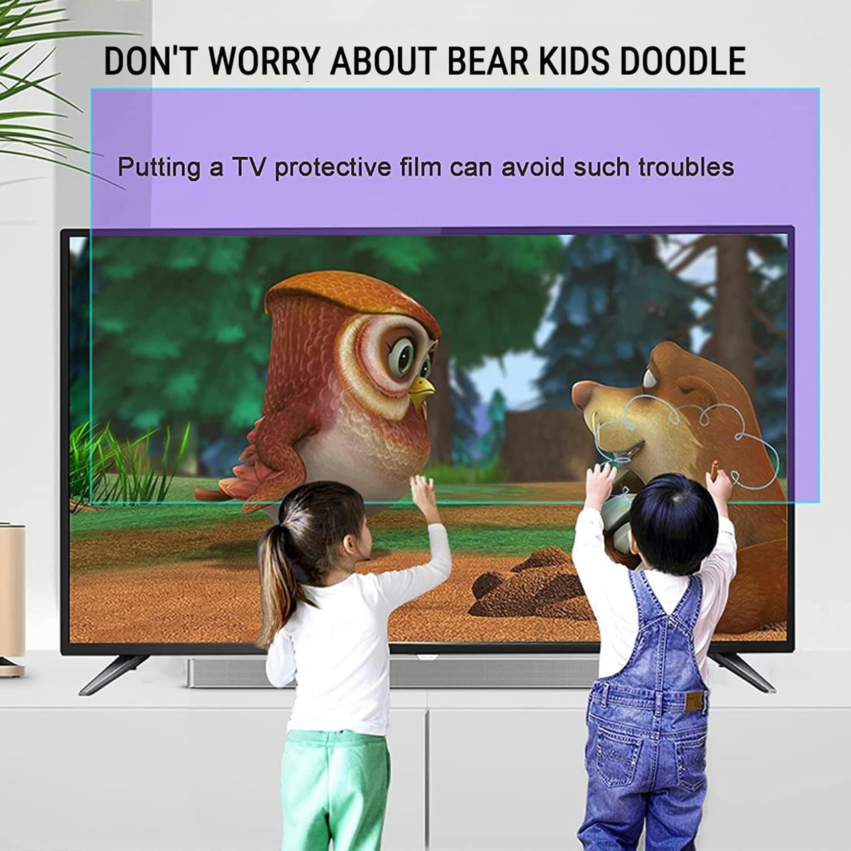 Pellicola Protettiva Opaca Antiriflesso per Schermo TV, 40" Filtro Anti Luce Blu per Alleviare L'Affaticamento degli Occhi per LCD, LED, OLED, QLED, 4K HDTV