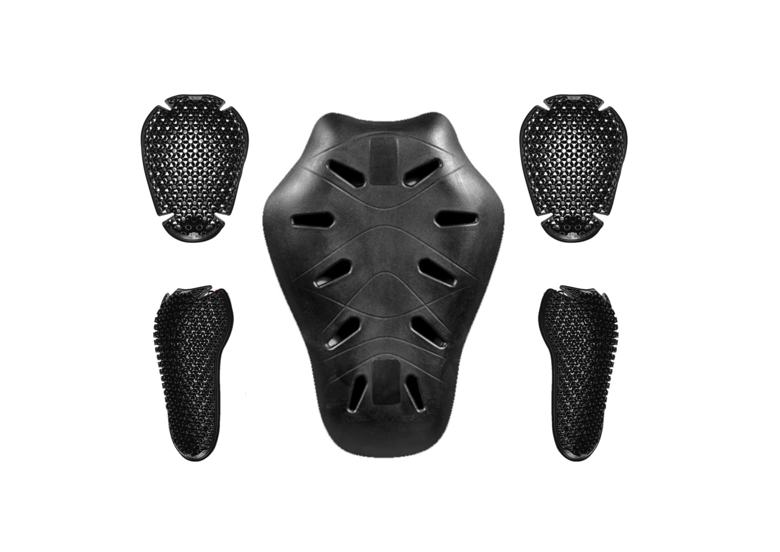 Protectores de Moto Nivel 2 SafeTech, Certificados de Alta Seguridad. Pack de 5 (x1 Protector de Espalda, x2 Protector de Codos, x2 Protector de Hombros)