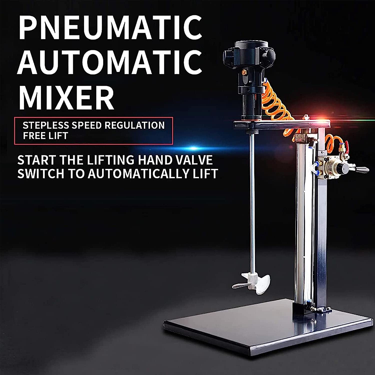 Mezclador Neumático, Agitador De Pintura De Elevación Automática De 5 Galones/20 L, Altura Ajustable De Acero Inoxidable, Mezclador De Aire Vertical De Escritorio, Máquina Mezcladora De Tinta para Me