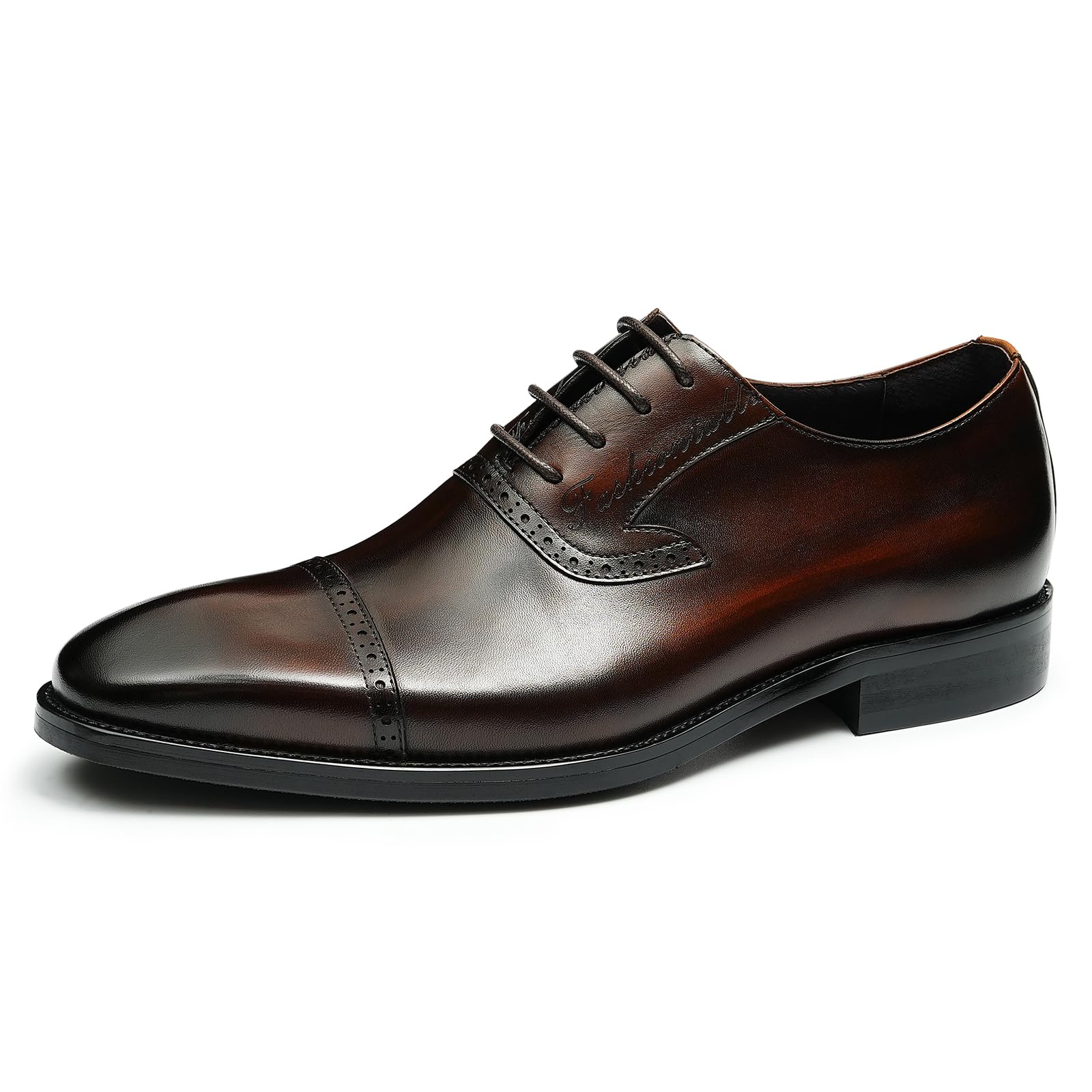 Generisch Herren Handgefertigte Oxford Brogues Leder Formelle Halbschuhe Kleiderschuhe Schnürschuhe