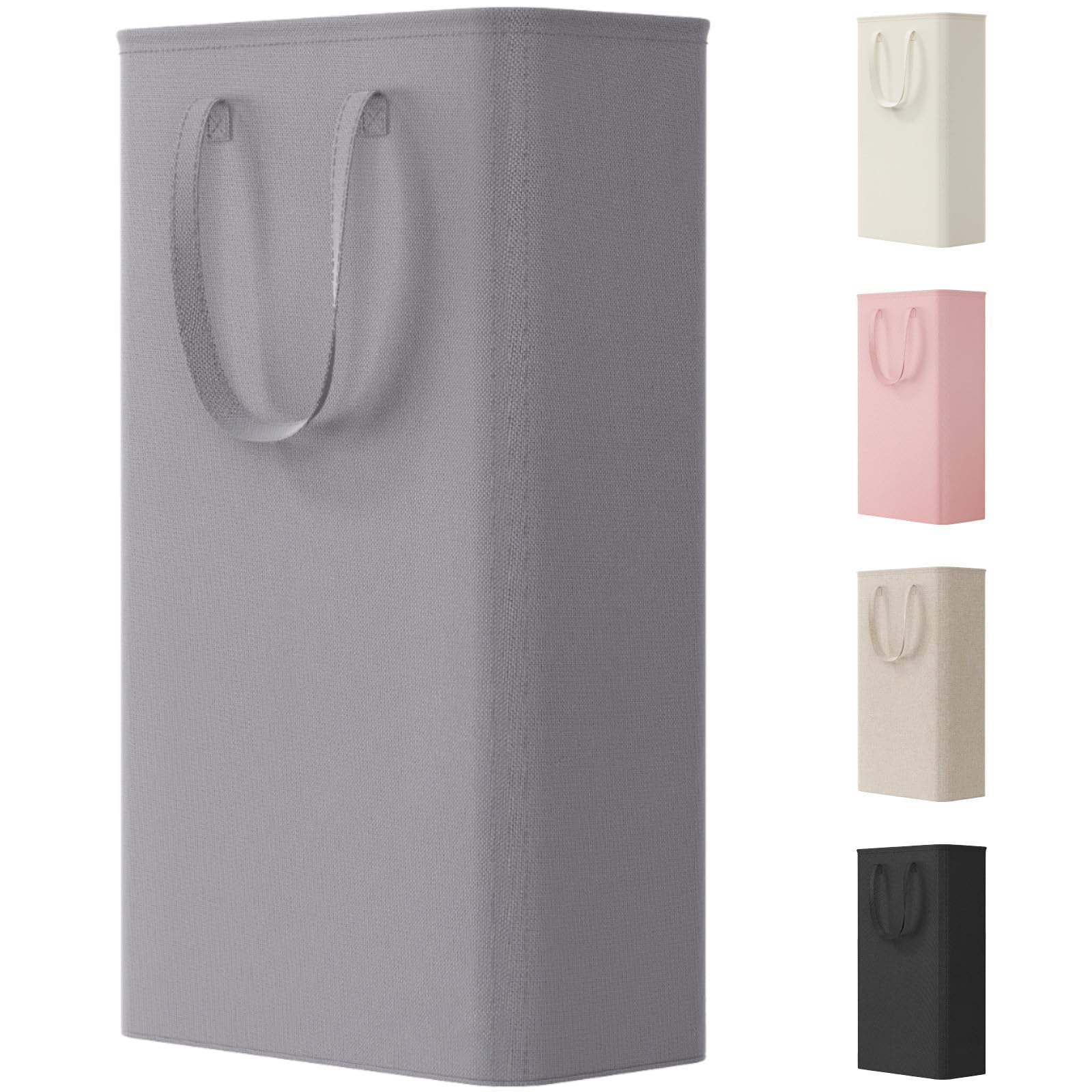 Lifewit 65L Slim Laundry Basket with Handles, Foldable, Grey