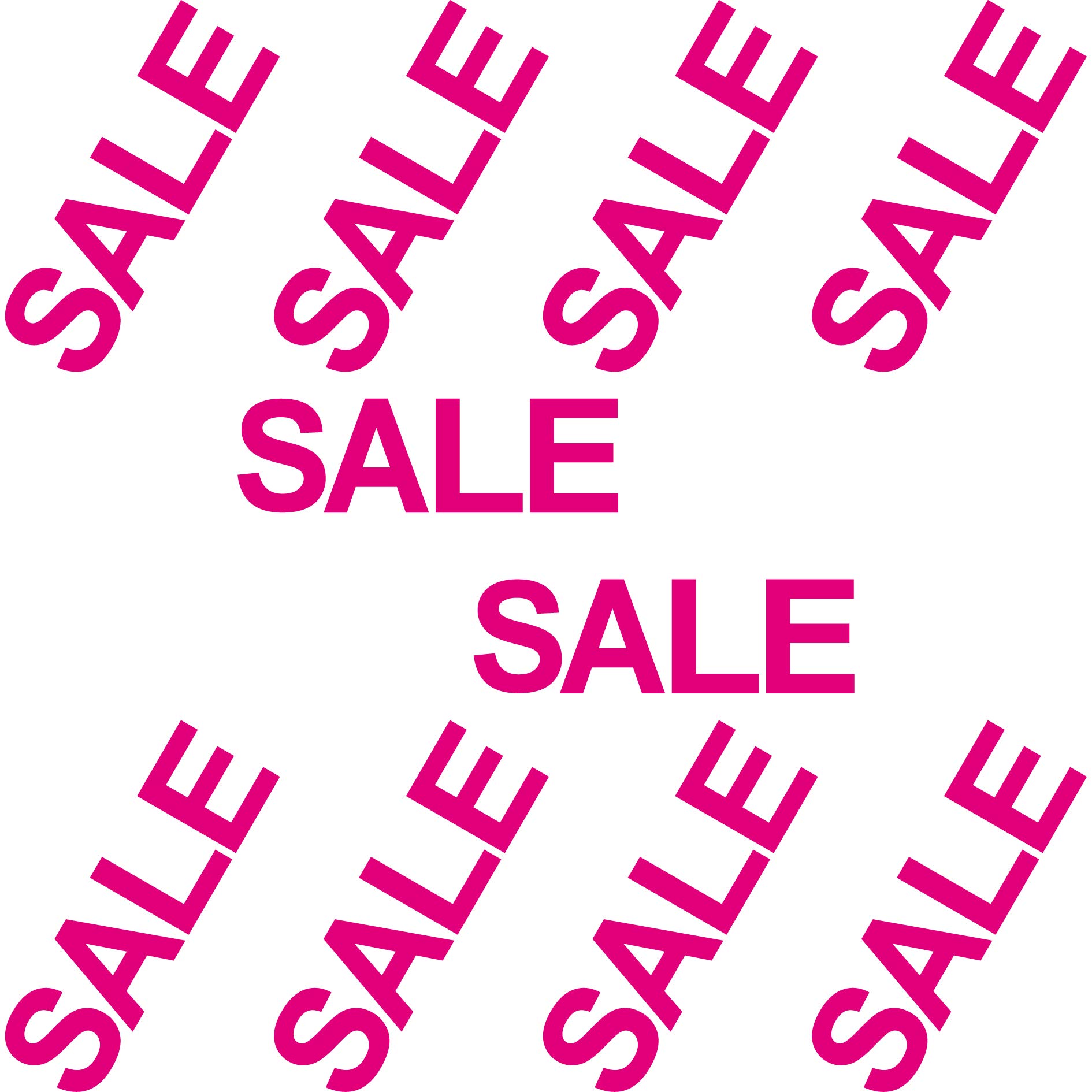 10 Aufkleber 30cm Sale Schriftzug Tattoo Deko Folie für Schaufenster Fenster Scheibe (pink)