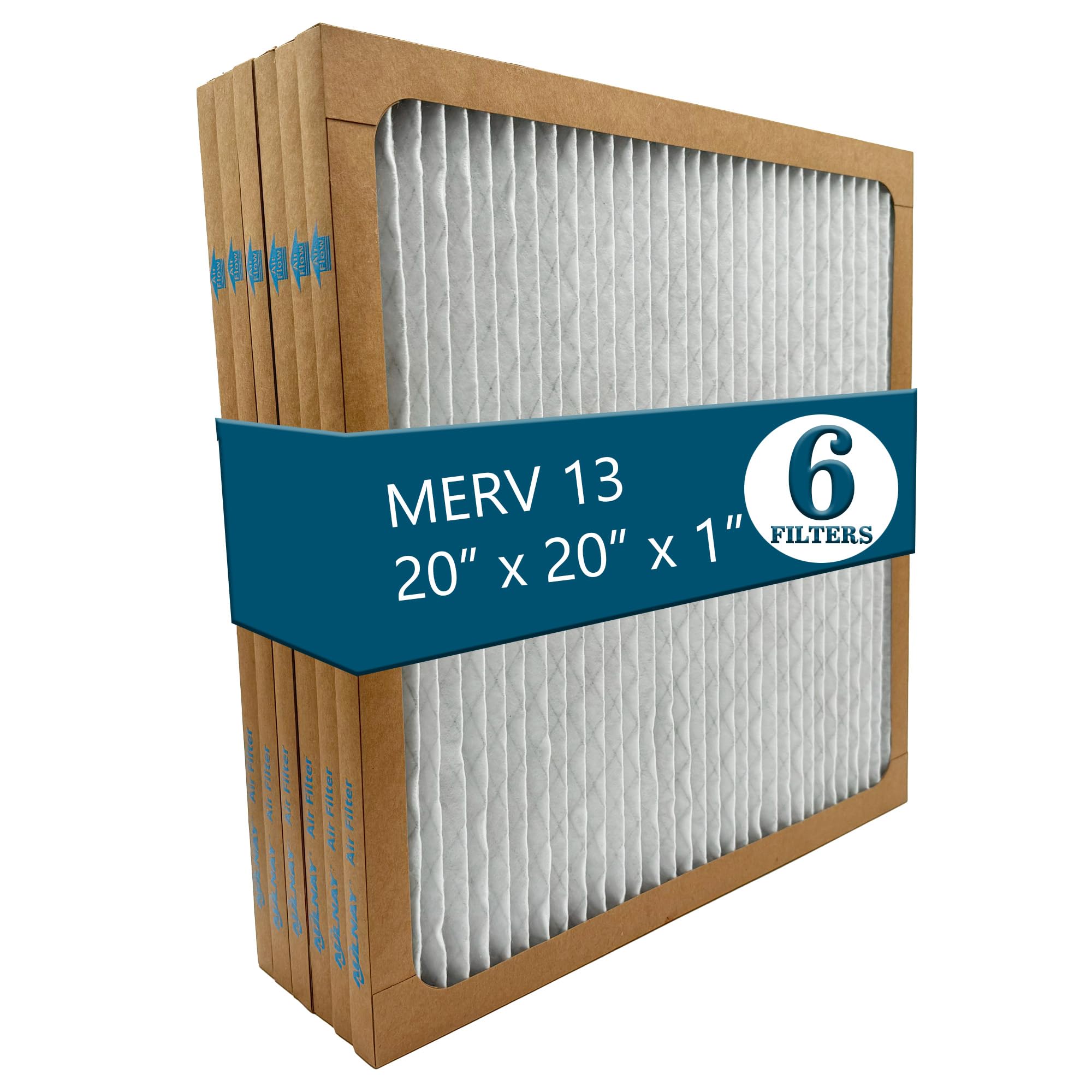 Furnace - Filtro aria a pieghe MERV 13, 50,8 x 50,8 x 2,5 cm, per sistemi HVAC (confezione da 6)
