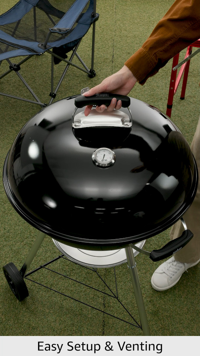 Weber 57CM Compact With Thermometer Black Charcoal Grill : Amazon