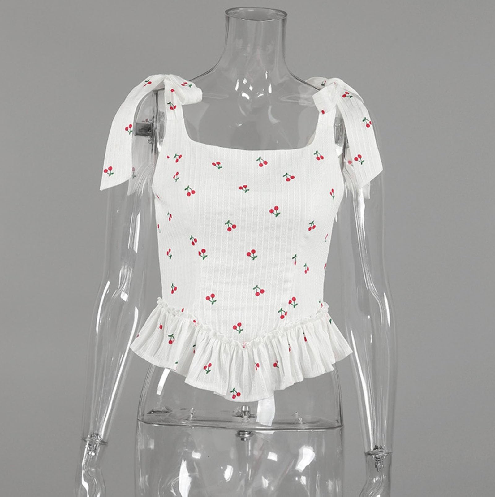 Hauts D'été 100% Coton Pour Femmes Débardeurs Fleuris Sans Manches À Lacets Top Court Idéal Pour Les Vacances