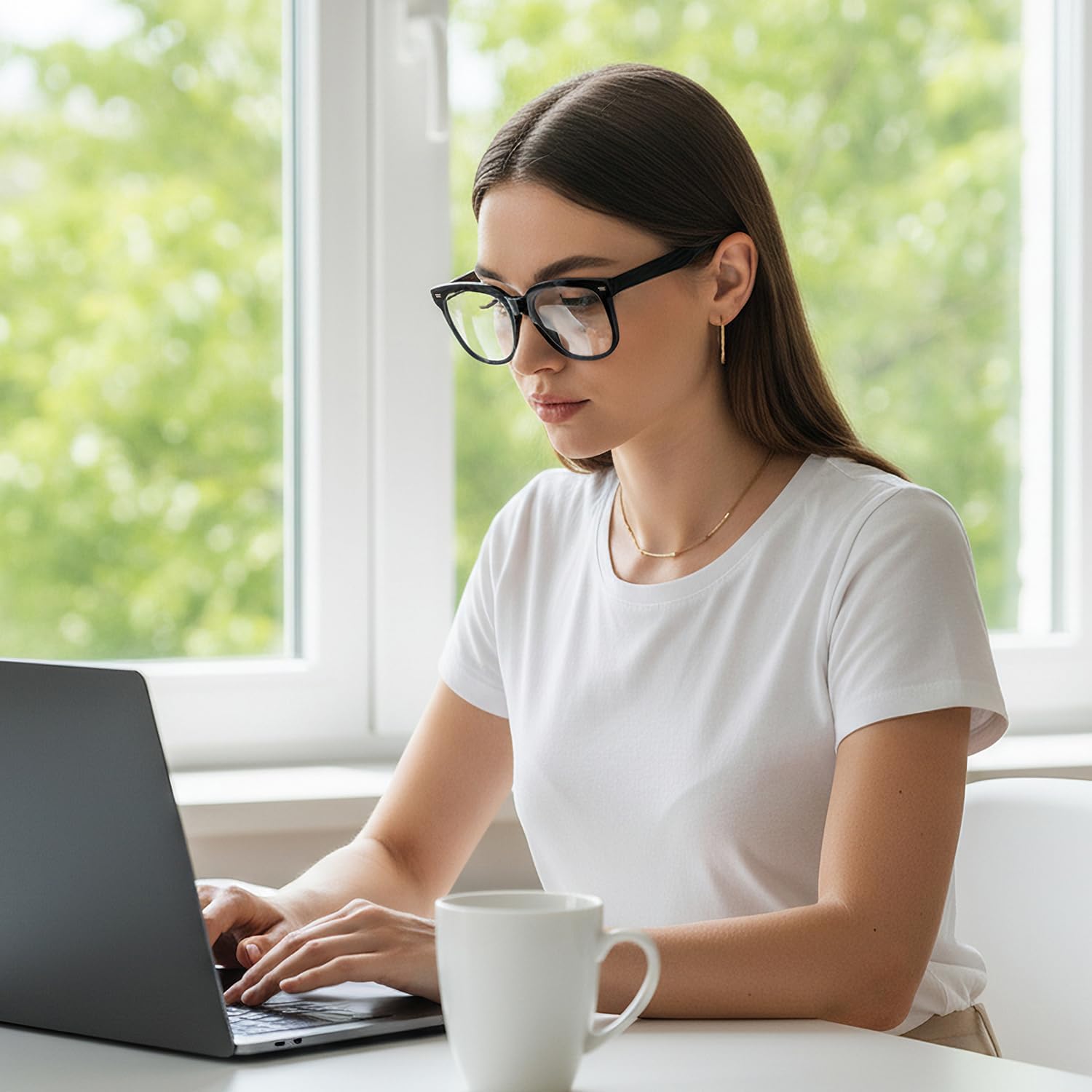 kimorn Oversized Blue Light Glasses for Women Men,Square Frame Anti Eyestrain & UV Protection Computer Eyewear - Image 4