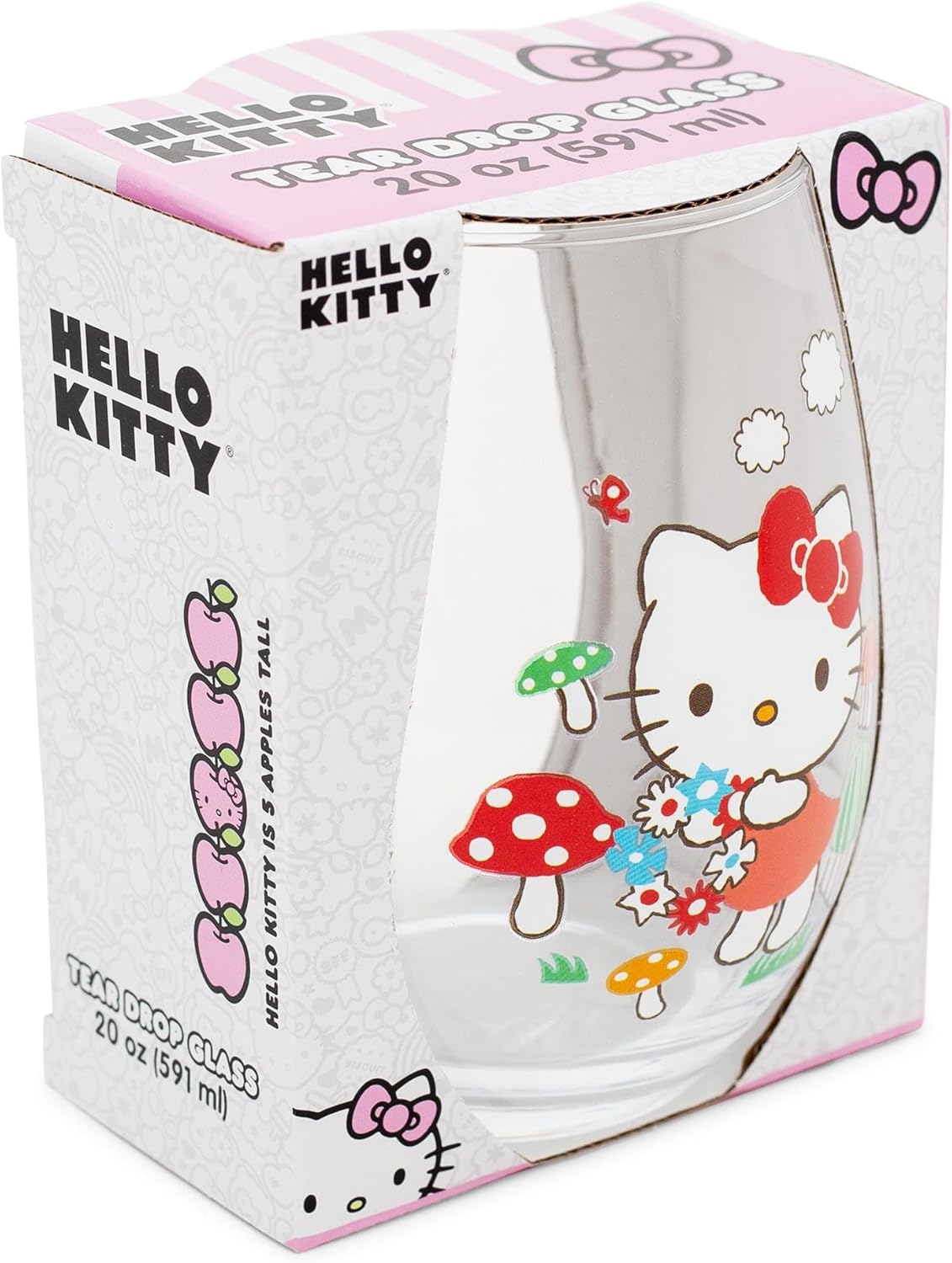 Silver Buffalo Sanrio Hello Kitty Mushrooms Stemless Wine Glass, Tumbler Cup For Cocktails | Holds 20 Ounces - Image 3
