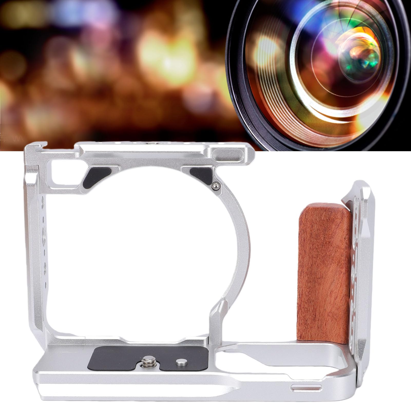 Fabater Jaula de Cámara de Aleación de Aluminio Apta para ZR con Soporte de Zapata Fría para Producción y Estabilidad de Vídeo, Diseño Ligero (Silver)