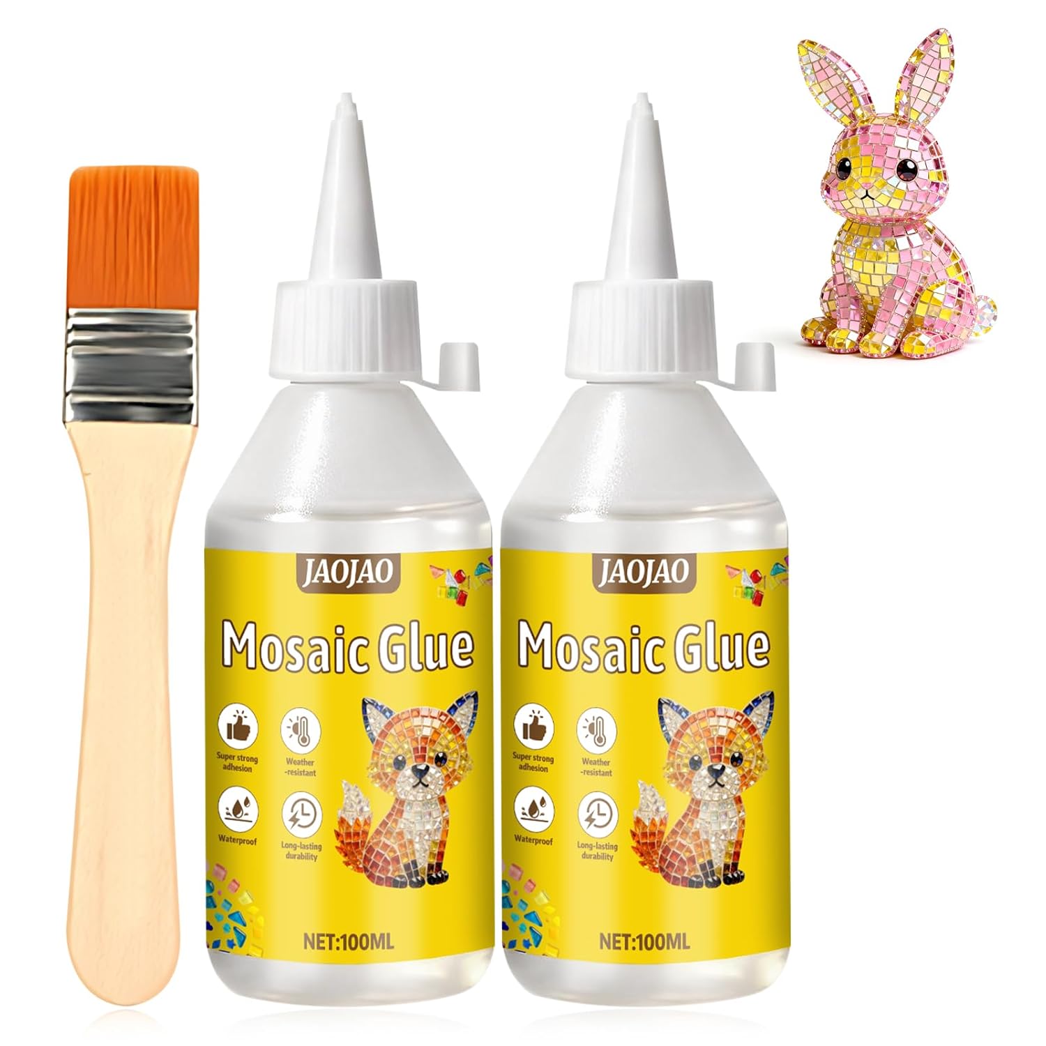 JAOJAO Mosaic Tile Glue, Mosaic Adhesive, Mosaic Glue, 100ml*2