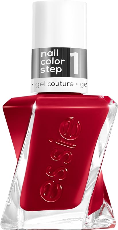 Essie Gel Couture Esmalte de uñas de larga duración, vegano sin 8, rojo burdeos, solo burbujas, 0.46 fl oz