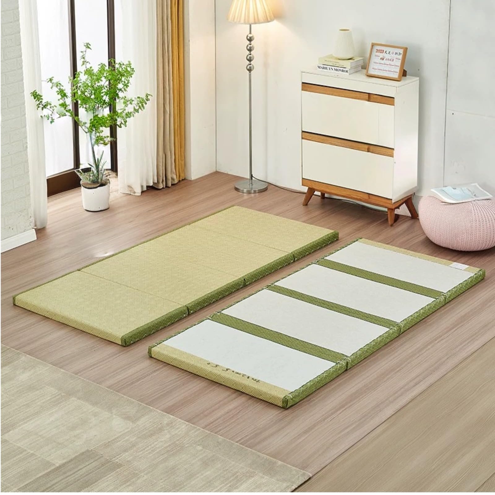 Japanische Tatami-Matte aus Naturgras, faltbare Schlafunterlage 3,5 cm, 75x200 cm für Meditation, Schlaf und Yoga