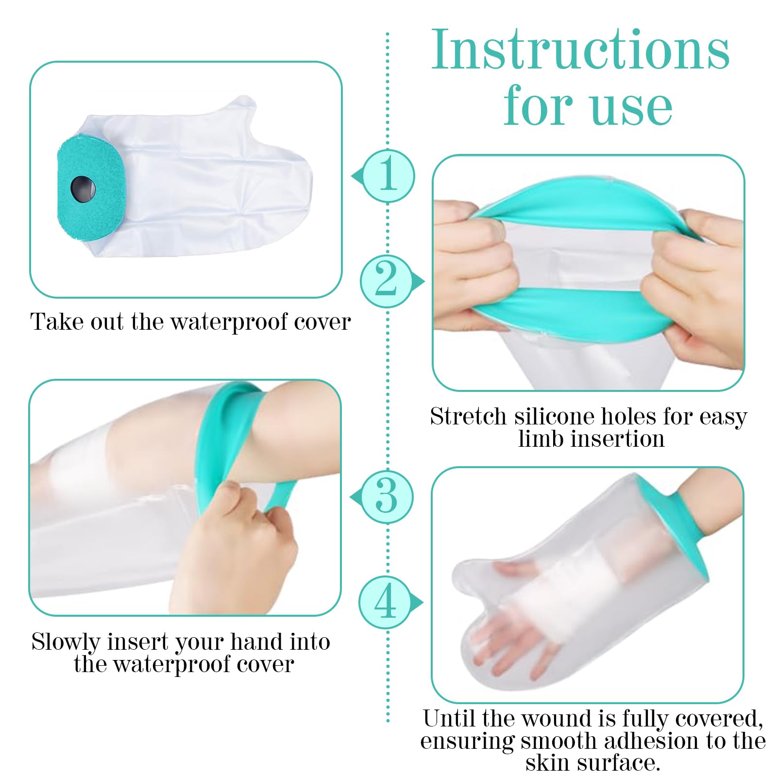 Coprigesso Impermeabile Per Braccio: Doccia Sicura Con Anello In Silicone, Taglia Unica Adulto - 4
