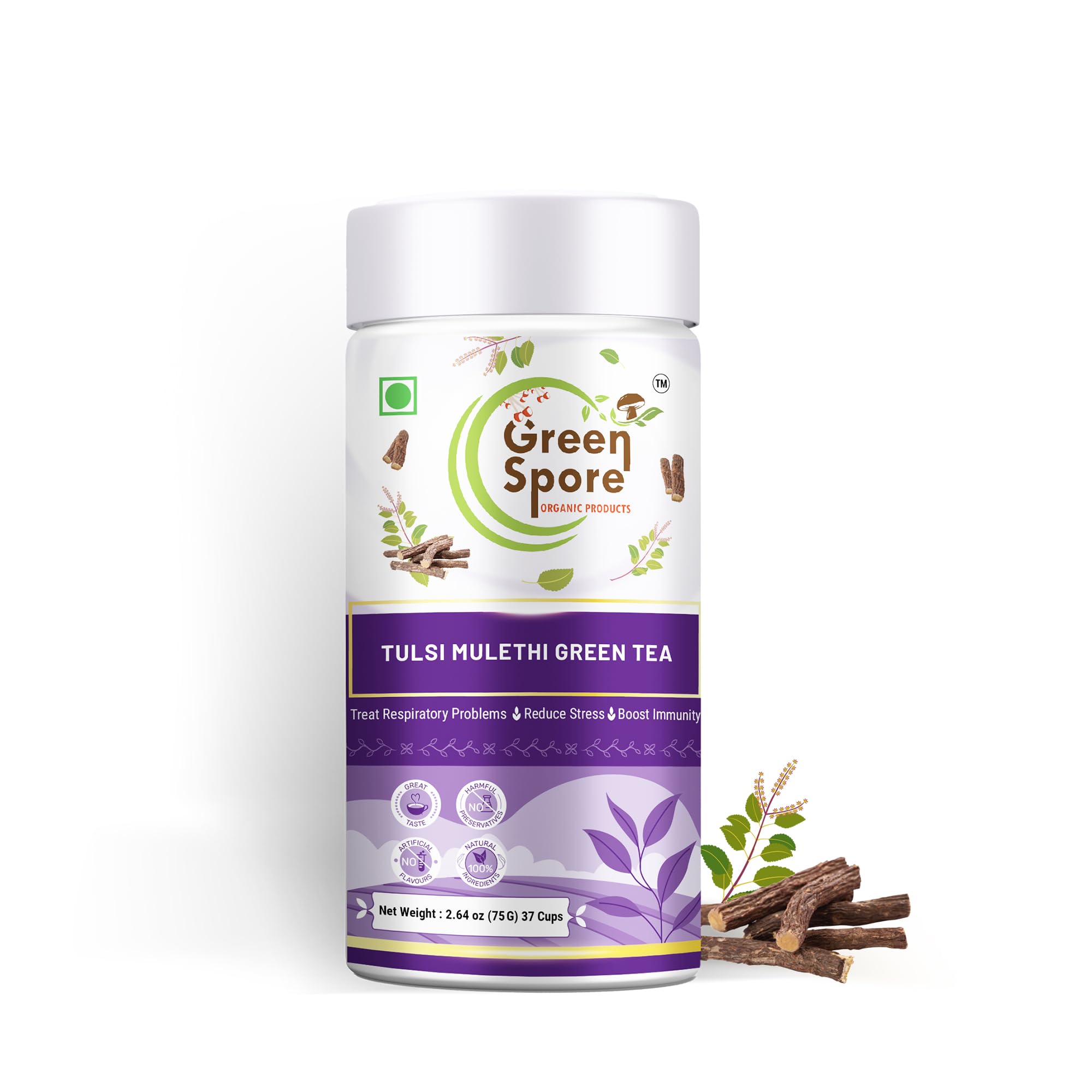 Green Spore Tulsi Mulethi Green Tea|Immunity Booster |Helps Improve Digestion and Metabolism| Natural Ingredients |Made with 100% Whole Leaf-75 G (B0CYTBYLCC) Amazon Price History, Amazon Price Tracker