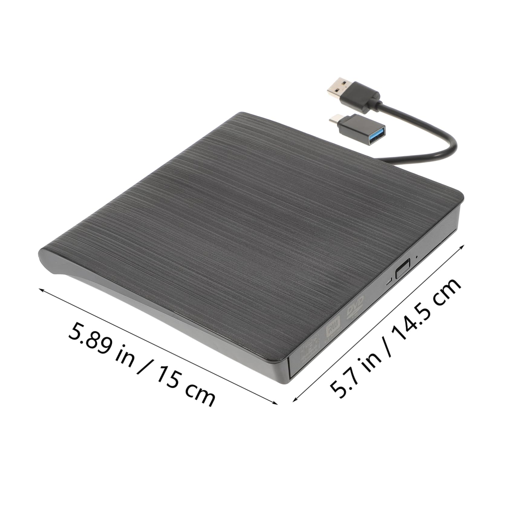 balacoo External USB Cd DVD Rw Optical Drive Slot Burner for Laptops and Desktops Black Easy to Install No External Power Needed Compact Design for Portable Use