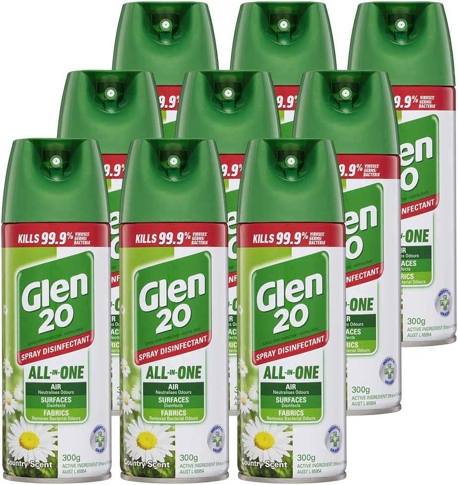 Glen 20 Disinfectant Spray, Country Scent, 300g (Pack of 9) Amazon