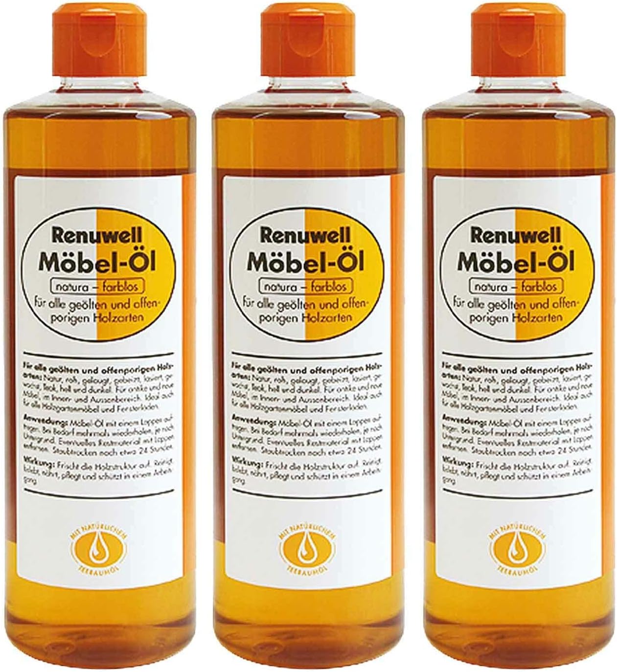 Renuwell 3 x 500 ml Möbel-Öl Möbelpflege Spar-Set : Amazon.de: Drogerie ...
