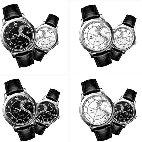 Miniatura 3 de DREAMING Q&amp;P Relojes de pulsera de cuero ultrafinos para él y para ella