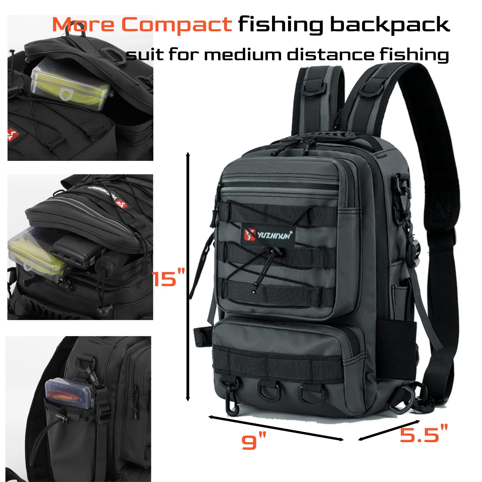Rucksack UK Fishing Tackle Backpack Yuzhiyuan Fishing Sling Bag