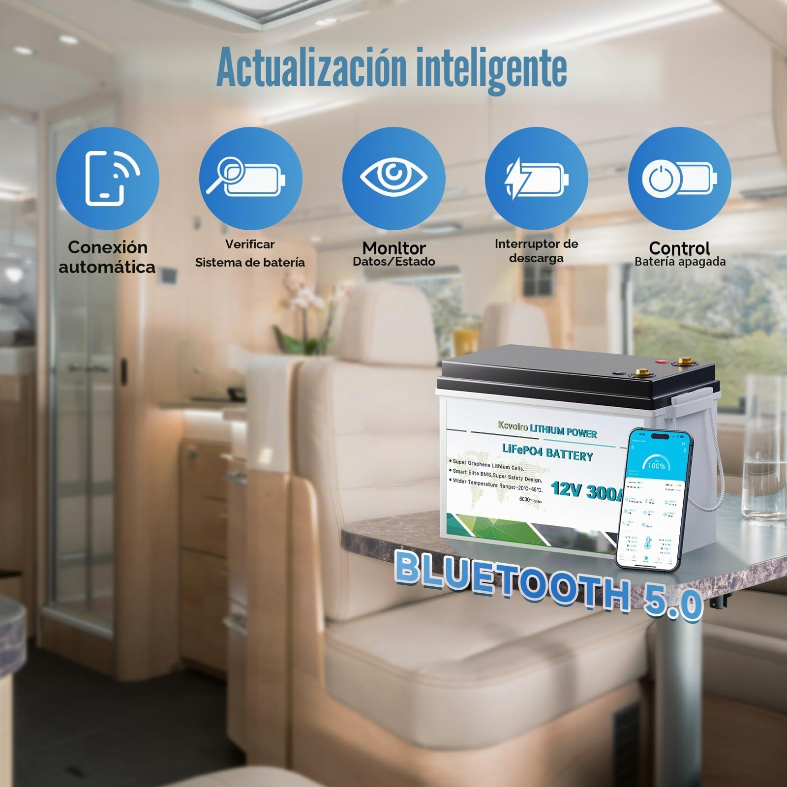 Batería de litio LiFePO4 de 300 Ah, 12 V, con protección BMS de baja temperatura de 200 A y hasta 15000 ciclos, batería de litio de 3840 W, perfecta para caravanas, aplicaciones solares y