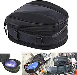 Mochila de motocicleta à prova d 'água Mochila de sela Motocicleta Mochila à prova d'água Bolsas de bagagem expansível Mochila PU 7,5L-10L Capacidade para ajuste universal