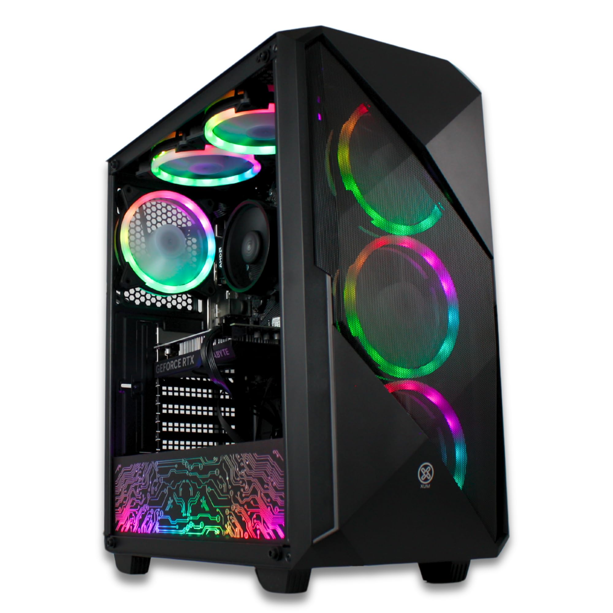 XUM Legend Prebuilt Gaming PC: AMD Ryzen 5 5600G, Radeon Vega 7 Integrated Graphics, 16GB DDR4 RAM, 256GB NVMe SSD, 1TB HDD, 500W PSU 80+ Bronze, aRGB, WiFi 5, Windows 11 Home, Entry Level, Black Case — view 7