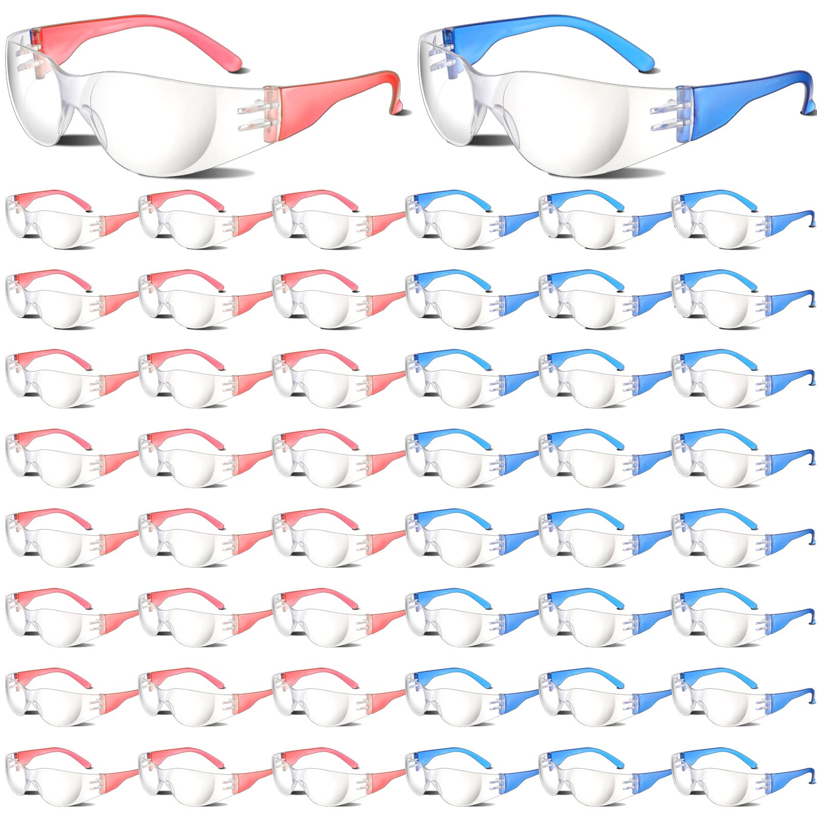 Kanayu 48 Pack Kids Protective Safety Glasses Bulk Kids Safety Goggles Scratch Impact Resistant Goggles Eyewear