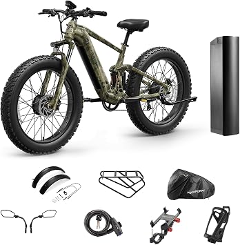 7-Speed Step-Through Urban Electric Bike with Fat Tires by PUCKIPUPPY