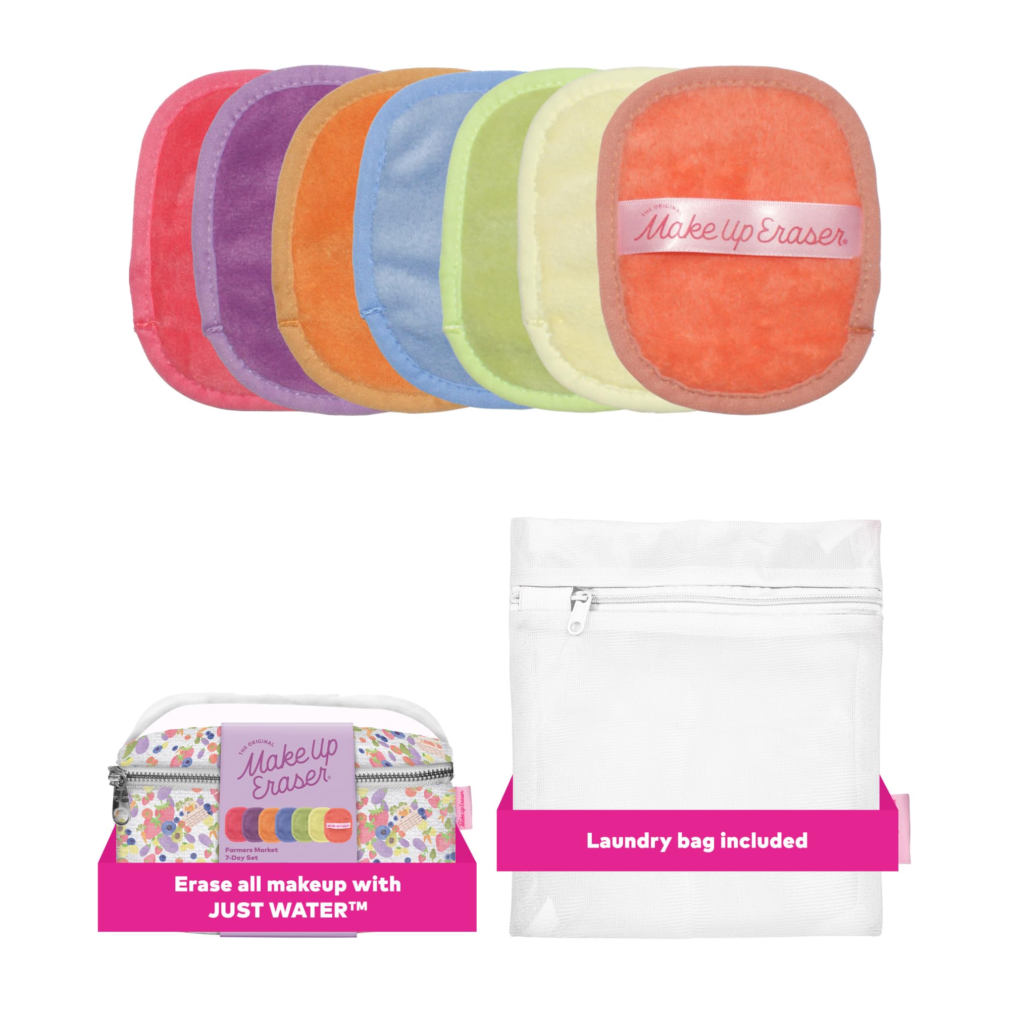 The Original Makeup Eraser, 7-Day Set, Erase All Makeup with Just Water, Including Waterproof Mascara, Eyeliner, Foundation, Lipstick, Sunscreen, and