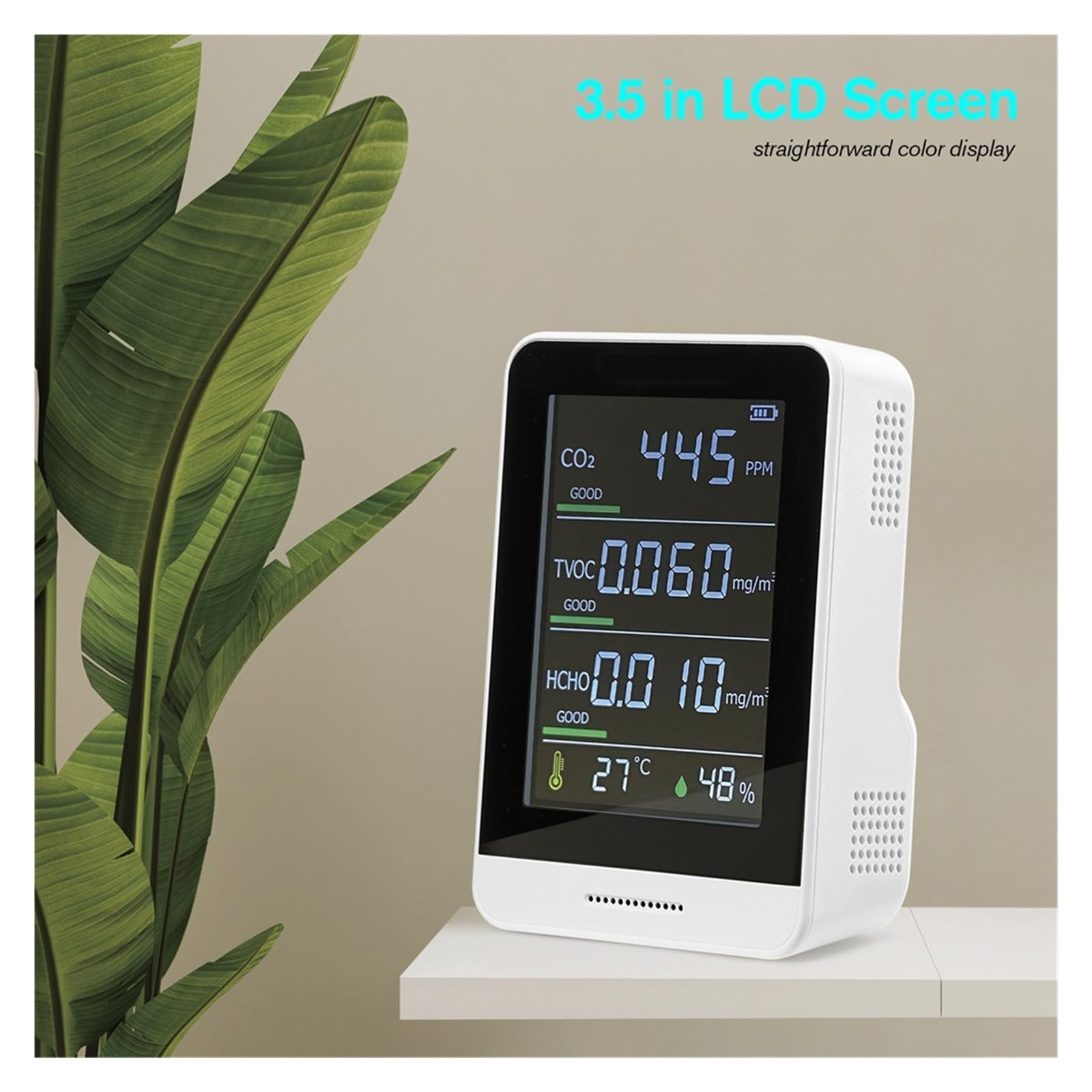 Monitor di qualità dell'aria Misuratore CO2 for interni Tester accurato for temperatura formaldeide e umidità relativa Per cucina e camper