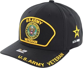 U.S. Army Veteran Officially Licensed Baseball Cap - Embroidered Army Seal Adjustable Military Hat, for Men