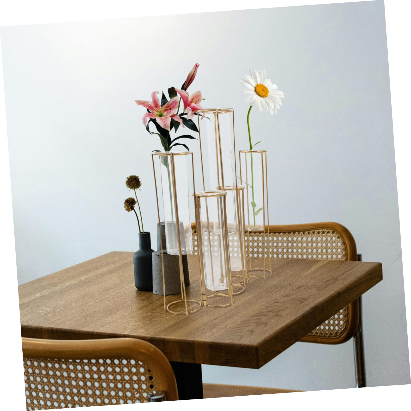 Vases Hydroponiques Verre Tubes à Essai pour Fleurs Jardinière Transparente Support De Plantes pour Décoration De Bureau Salon Et Mariage