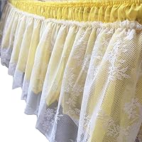 Vista 15 de Falda de cama de encaje envolvente Falda de cama con volantes Cubierta de polvo Funda de cama con volantes