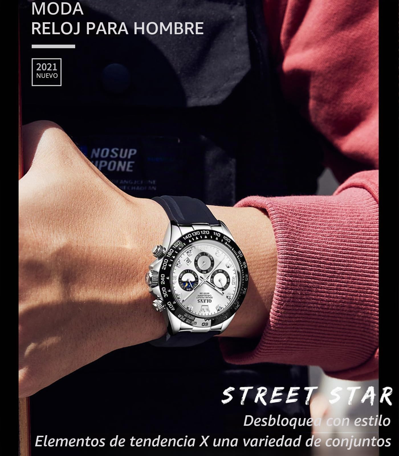 OLEVS Relojes de Lujo para Hombre, cronógrafo, Impermeable, Luminoso, analógico, de Cuarzo, clásico, de Negocios, para Hombre, marrón, Casual y de Negocios