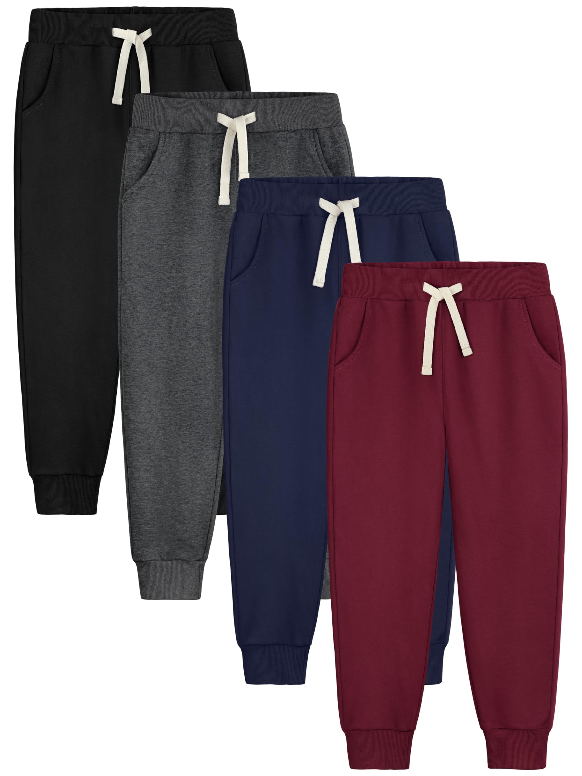 4 Pack Boys Sweatpants Joggers Cotton Athletic