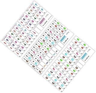 FAVOMOTO 3pcs 61 Piano Stickers Kids Instruments Alphabet Tabs Kid Stuff Keyboard Letter Notes Kids Piano Keyboard Beginner Keyboard Piano Keyboard Stickers Piano Keyboard Accessories PVC