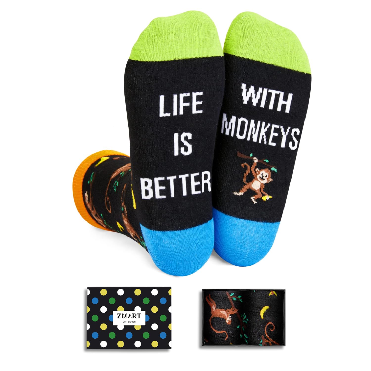 Zmart Animal Lover Socks - Squirrel Poodle Guinea Pig Cat Gifts, Monkey Dog Chicken Socks