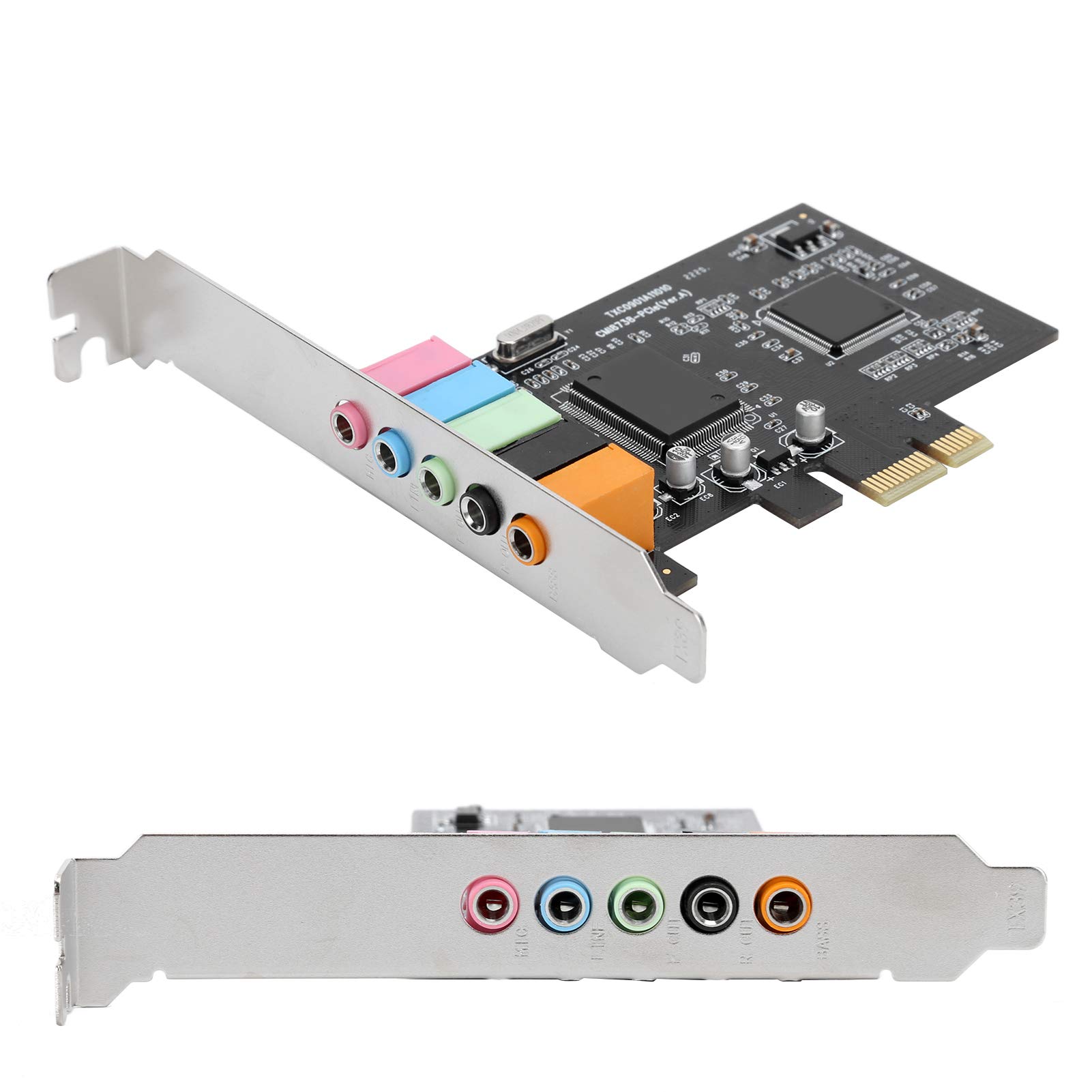 Pcie 5.1-Kanal-Soundkarte 6-Kanal-Audiokarte CMI8738-Chip mit CD-Zubehör für WIN2000 / für XP/für Vista/für Win7 / 8/10 Linux